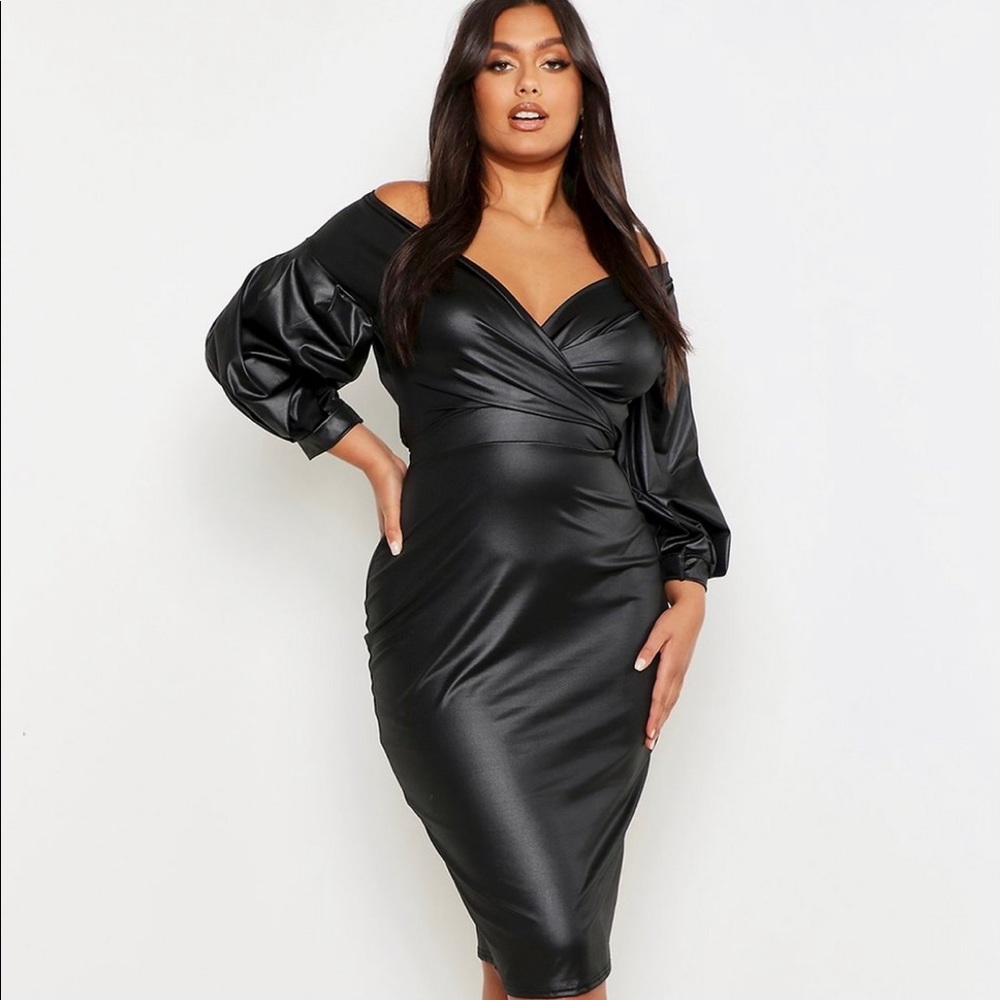 Faux leather dress